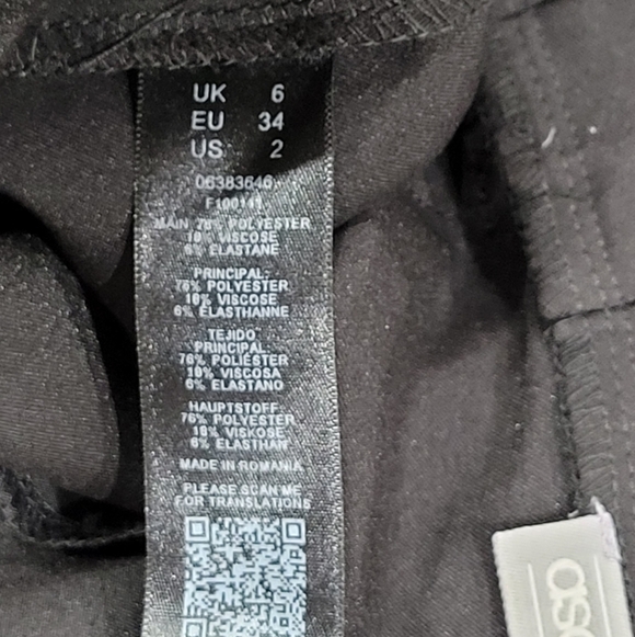 ASOS Women Black Tie High Waist Casual Shorts with Pockets Size 2- NWT. - Picture 9 of 12